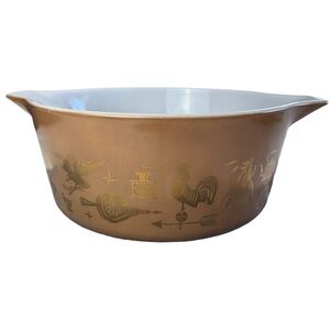 Pyrex Early American 475-B 2 1/2 Quart Round Casserole Dish Pan MCM VINTAGE